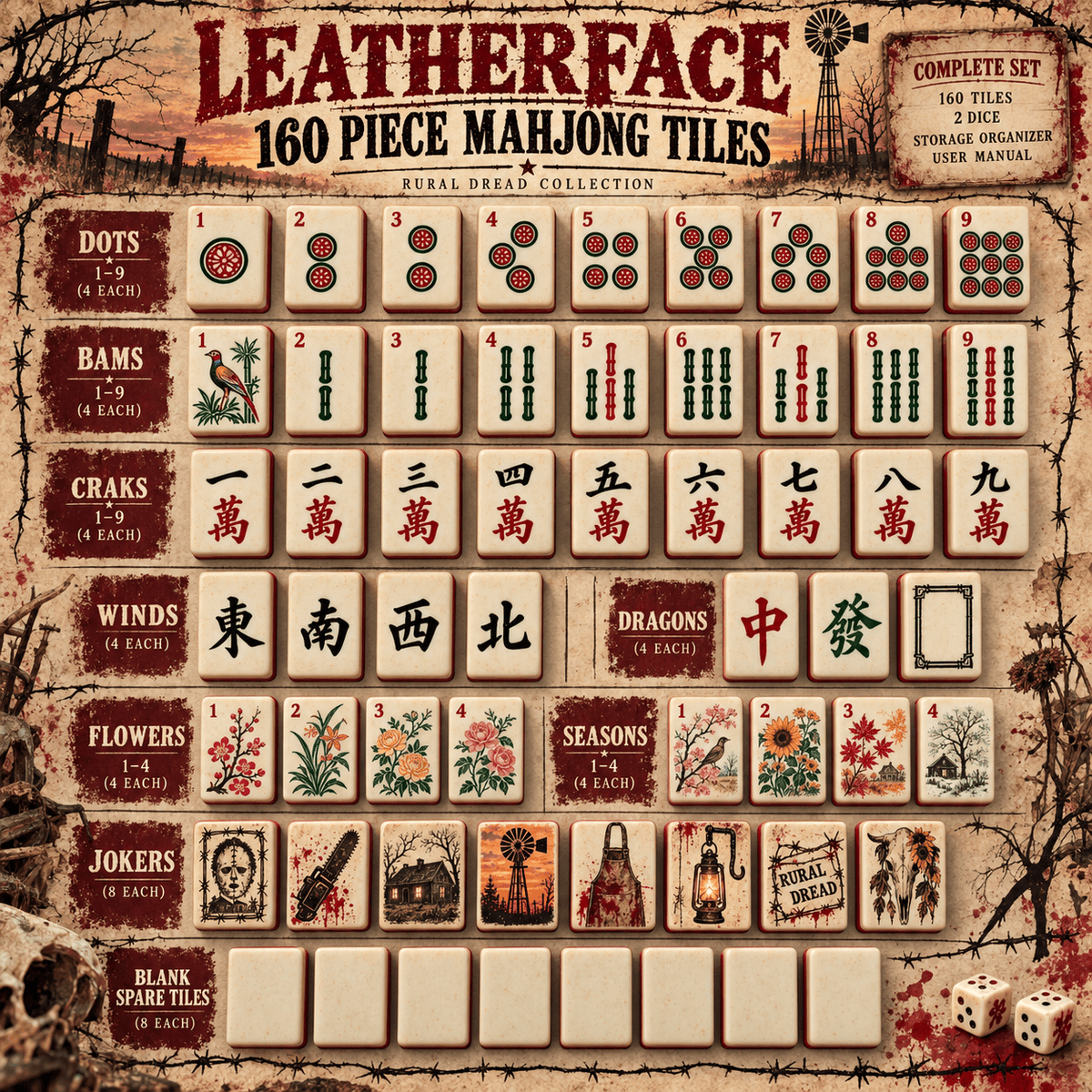 Premium LTFA Mahjong Tiles Set TNSM