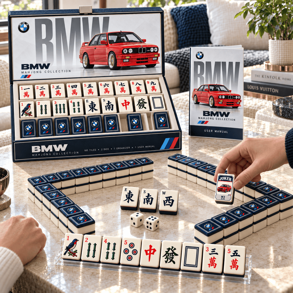 Premium BW Mahjong Tiles Set TTMH