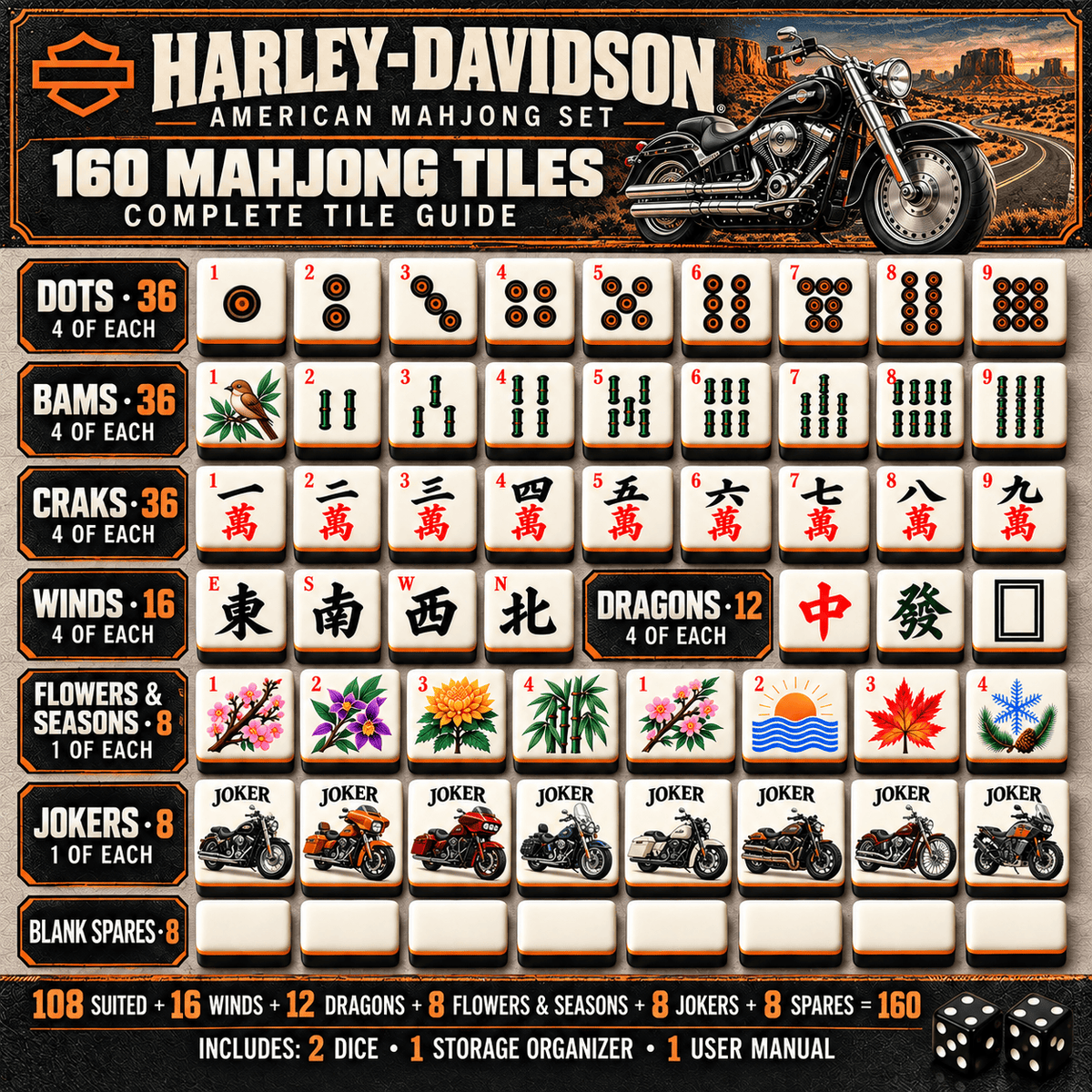 Premium HLDV Mahjong Tiles Set PVNA