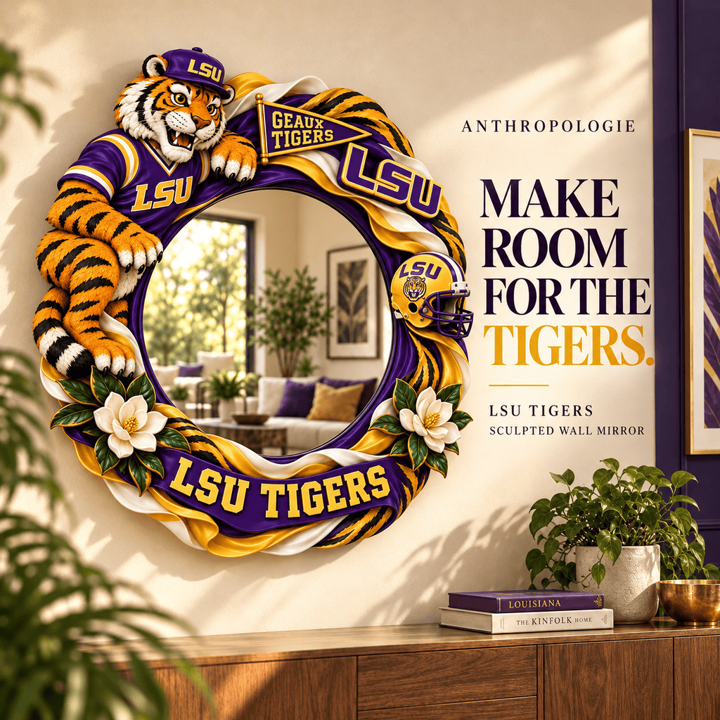 LSU 3D Mascot Wall Mirror DNBN